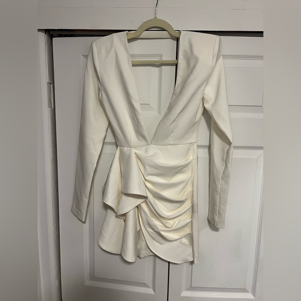 White, low back cocktail dress. Michael Costello size Small